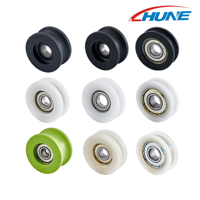 Plastikowe koło pasowe z rowkiem w kształcie litery U 628ZZ Rolki do drzwi i okien z łożyskami ślizgowymi Rolki okienne